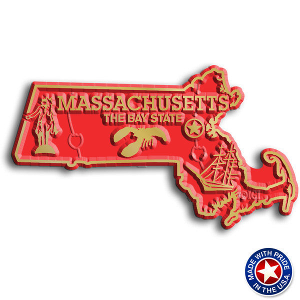 Massachusetts Map Magnet